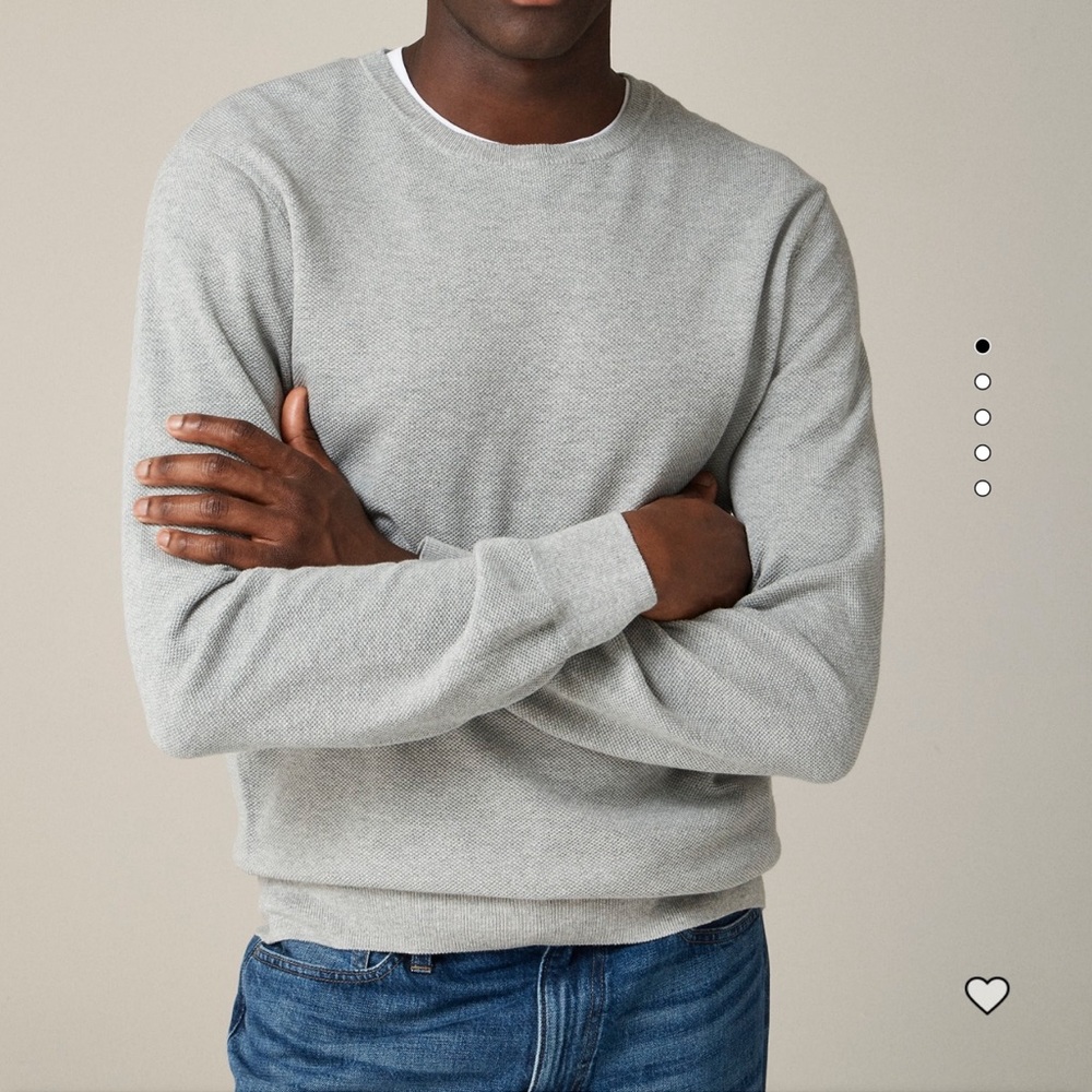Jcrew cotton pique-stitch crewneck sweater. Great condition! Grey, size medium